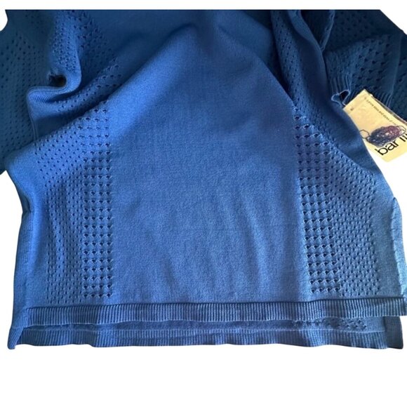 Bar III Womens Cold Shoulder Knit Sweater M Blue Viscose & Nylon - Picture 6 of 9